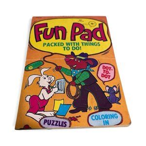 Vintage 1985 Fun Pad Activity Book by Prestige Books Coloring Dot-to-Dot Puzzle